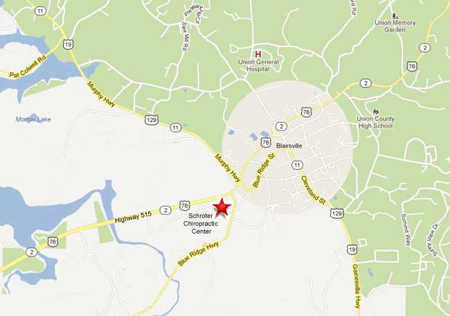 Schroter Chiropractic Center Location Map